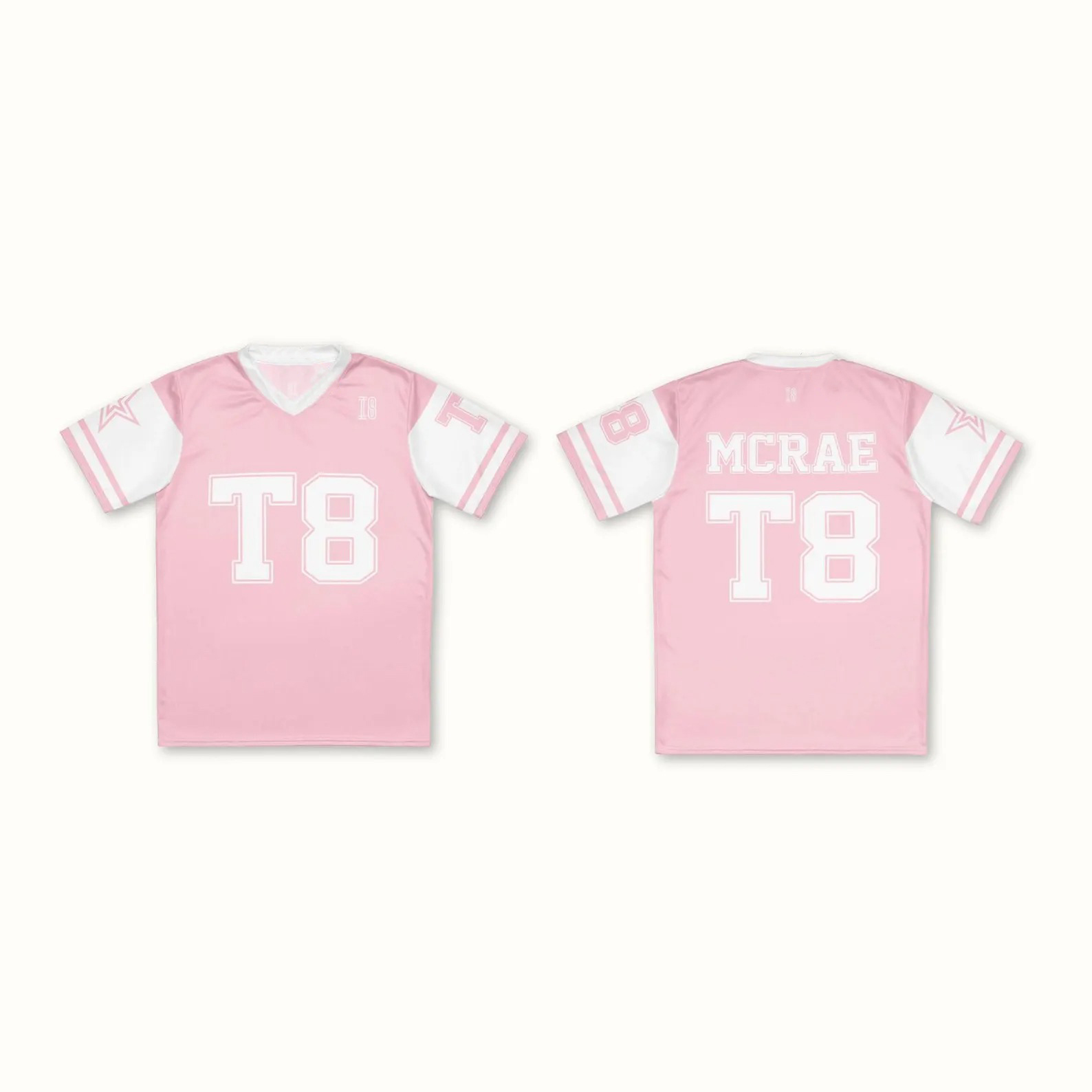 Tate Mcrae Pink Football Jersey - T8 Concert Outfit