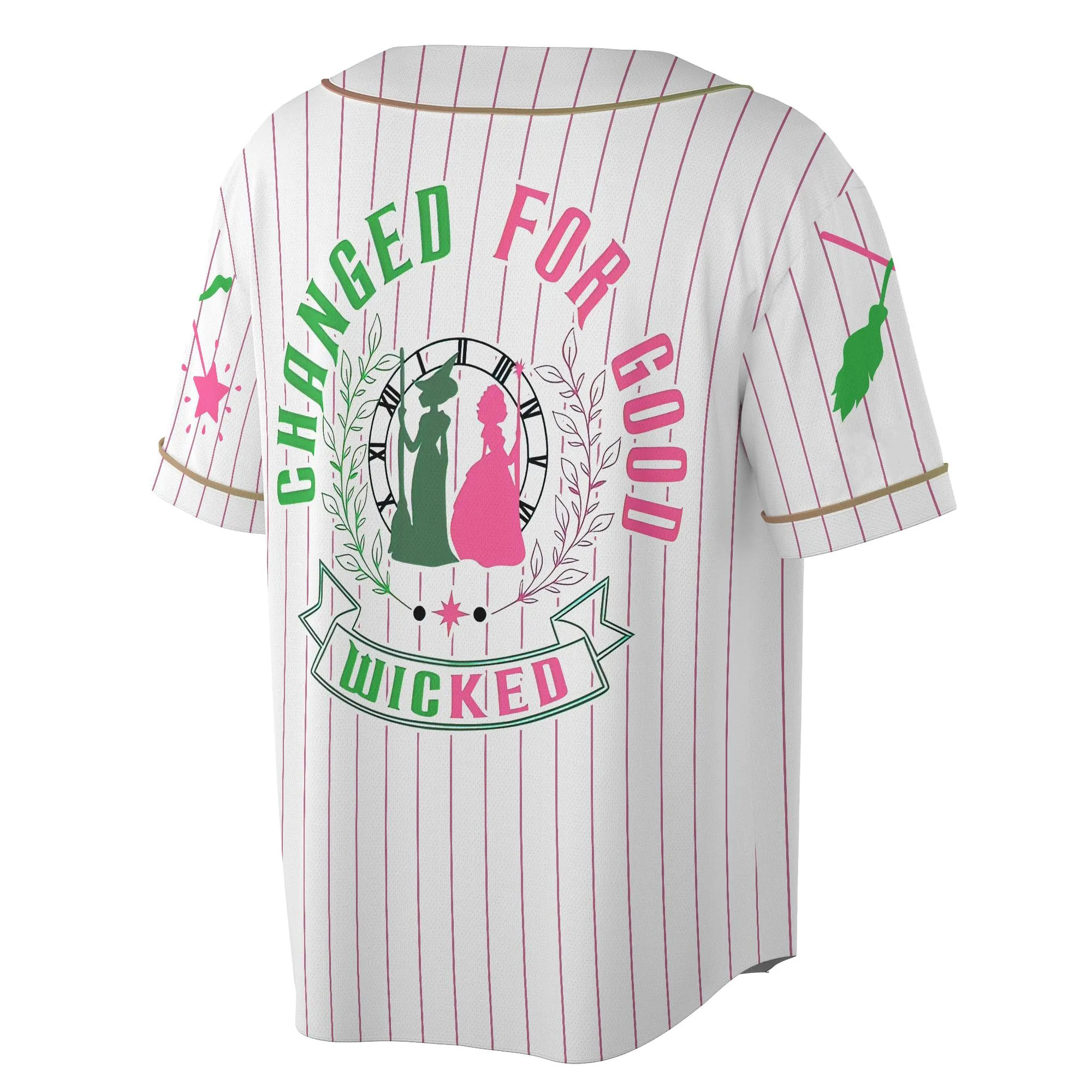 Wicked Witch Baseball Jersey, Changed For Good Shirt, Elphaba and Glinda Jersey, Shiz University Gift, Wicked Musical Movie Fan Gift - Image 4