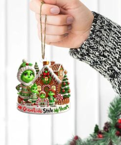 Alternative view of Personalized Grinch Monster Family Ornament, Funny Acrylic Holiday Decor, Custom Name Family Gift