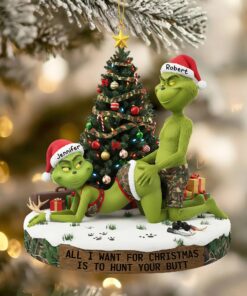 The Grinch Ornament, Merry Grinchmas Ornament, Funny Grinch Monster Ornament, Personalized Green Monster Couple Christmas