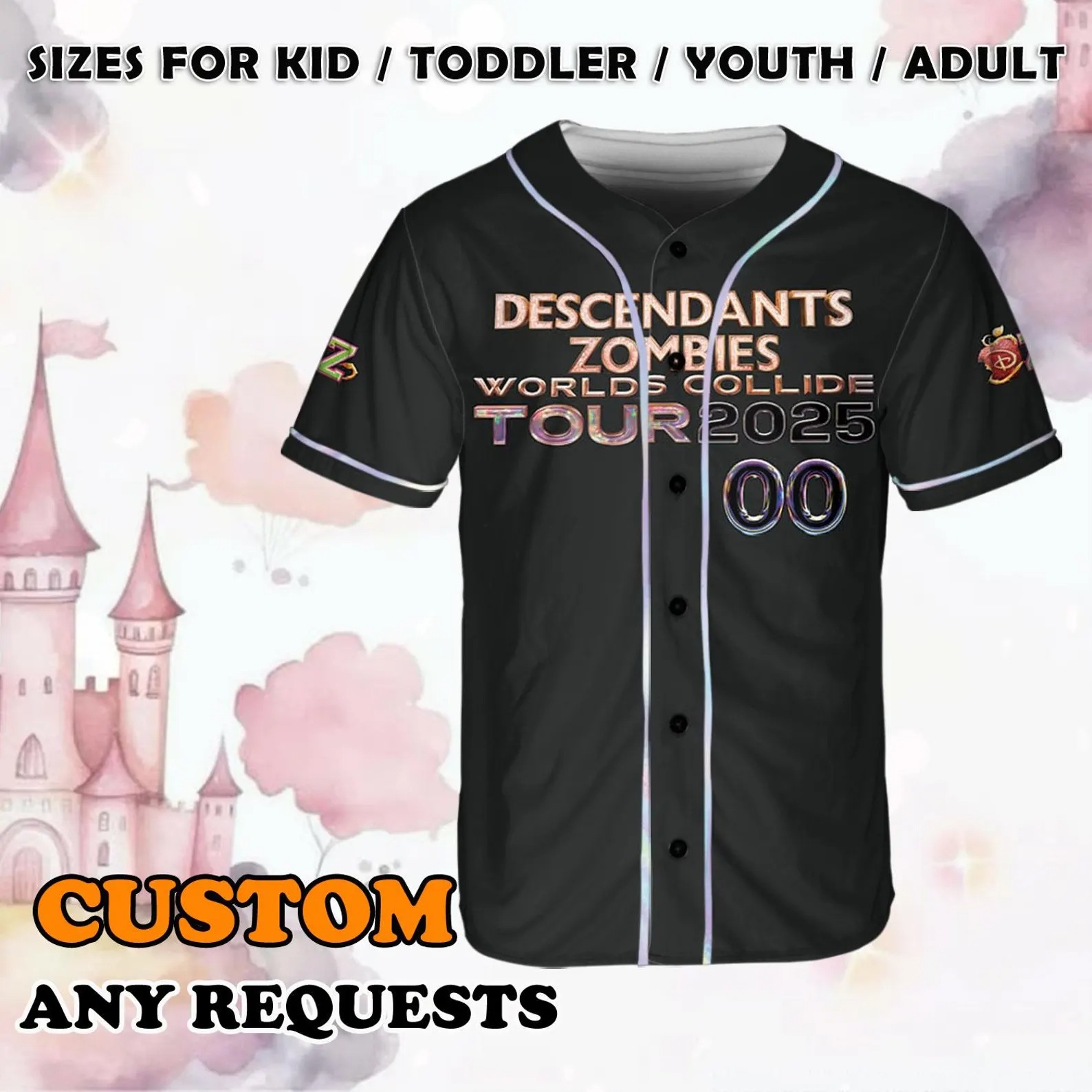Descendants Zombies Summer Tour Jersey, Worlds Collide Tour Jersey, Descendants Zombies Shirt, Descendants Zombies Worlds Collide Tour - Image 3