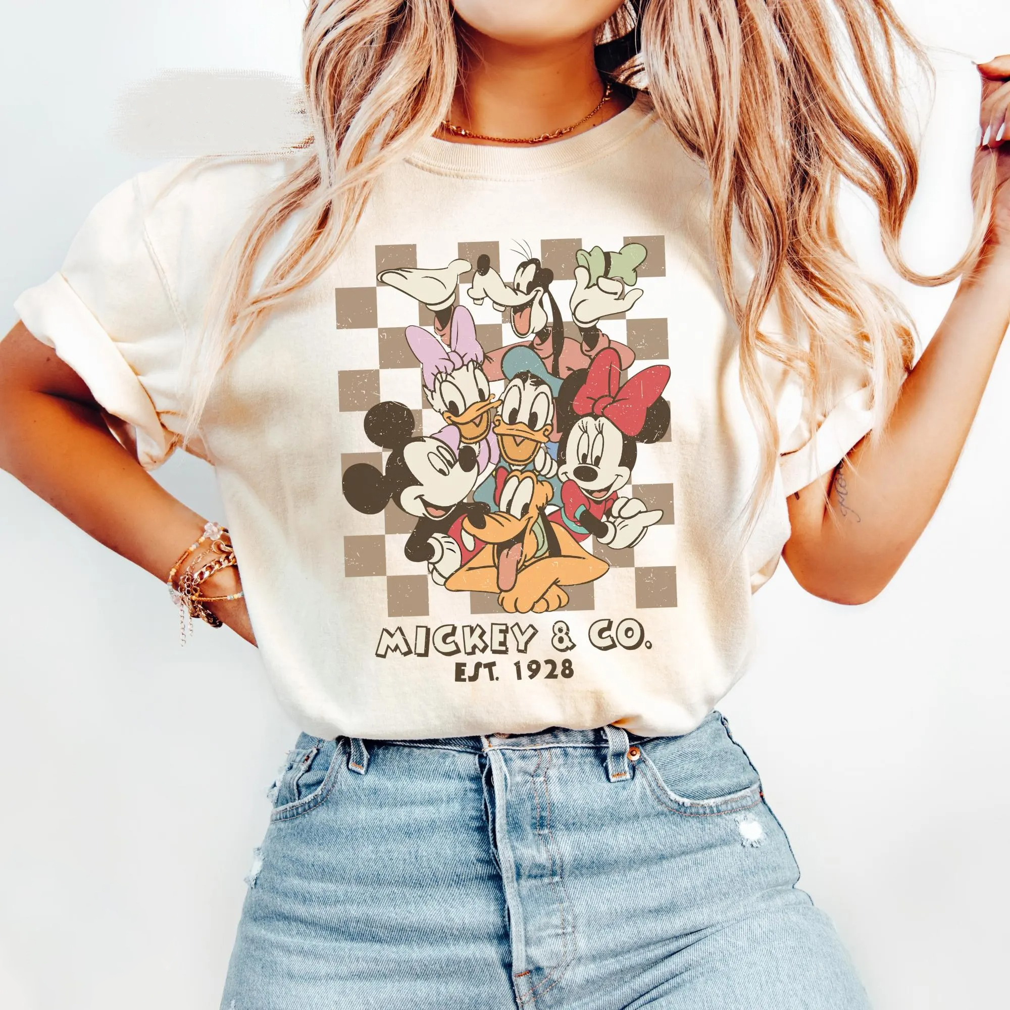 Retro Mickey & Co 1928 Comfort Colors Shirt, Disneyland Tee, Disneyworld Shirt, Mickey And Friends Family Shirt