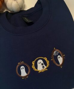 Embroidered Ghostly Portraits Glow In The Dark Sweatshirt
