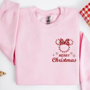 Embroidered Merry Christmas Sweatshirt, Mickey Sweatshirt, Minnie Mouse Sweatshirt, Disney Sweatshirt