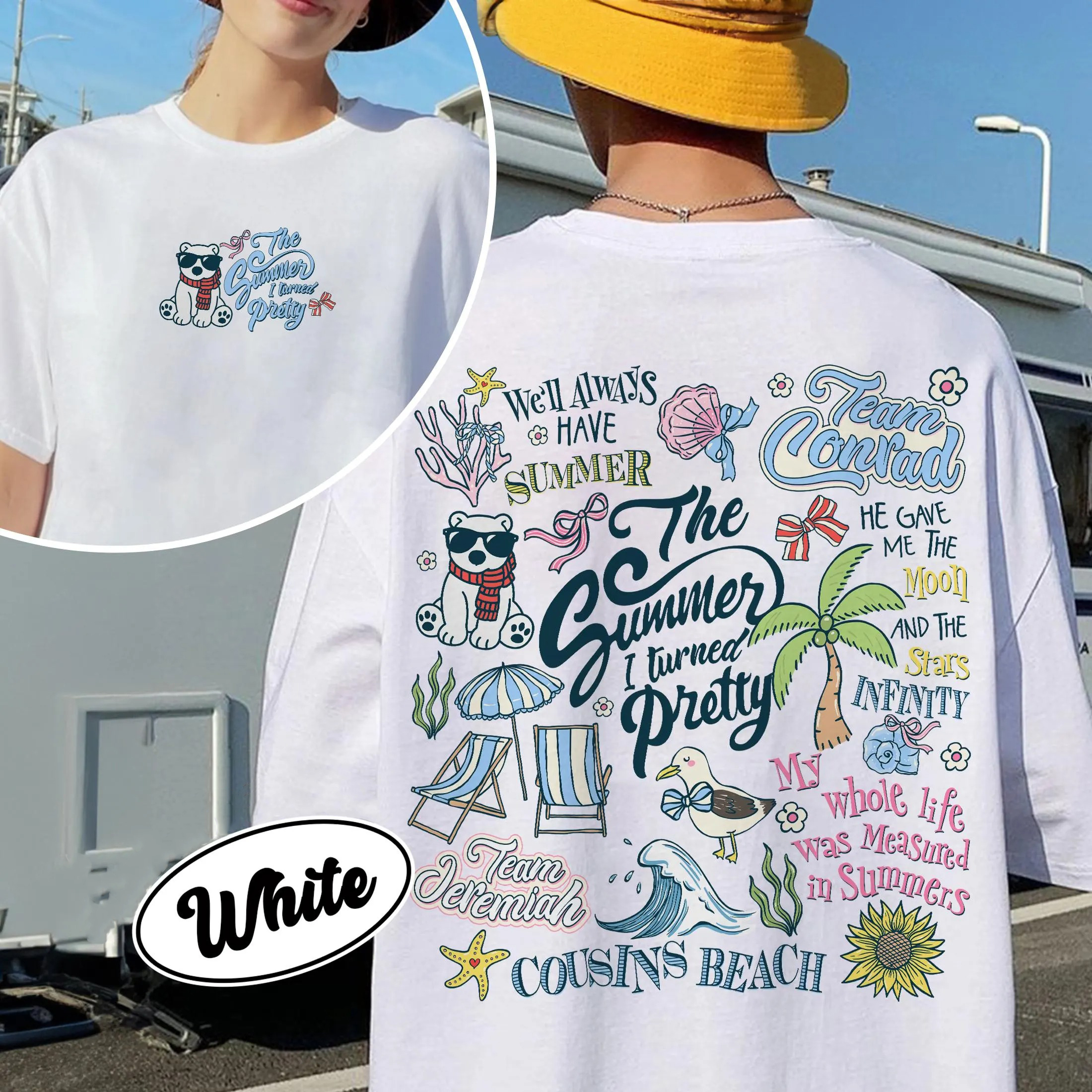 Summer I Turned Pretty 2 Sided Shirt, Team Conrad Team Jeremiah, Cousins Beach Tee, Summer Vibes, Bookish Merch