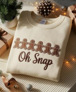 Alternative view of Gingerbread Embroidered Christmas Sweatshirt: Sparkly Holiday Crewneck