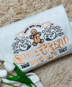 Alternative view of North Pole Gingerbread Embroidered Sweatshirt – Cozy Christmas Hoodie, Holiday Bakery Shirt, Matching Family Xmas Gift