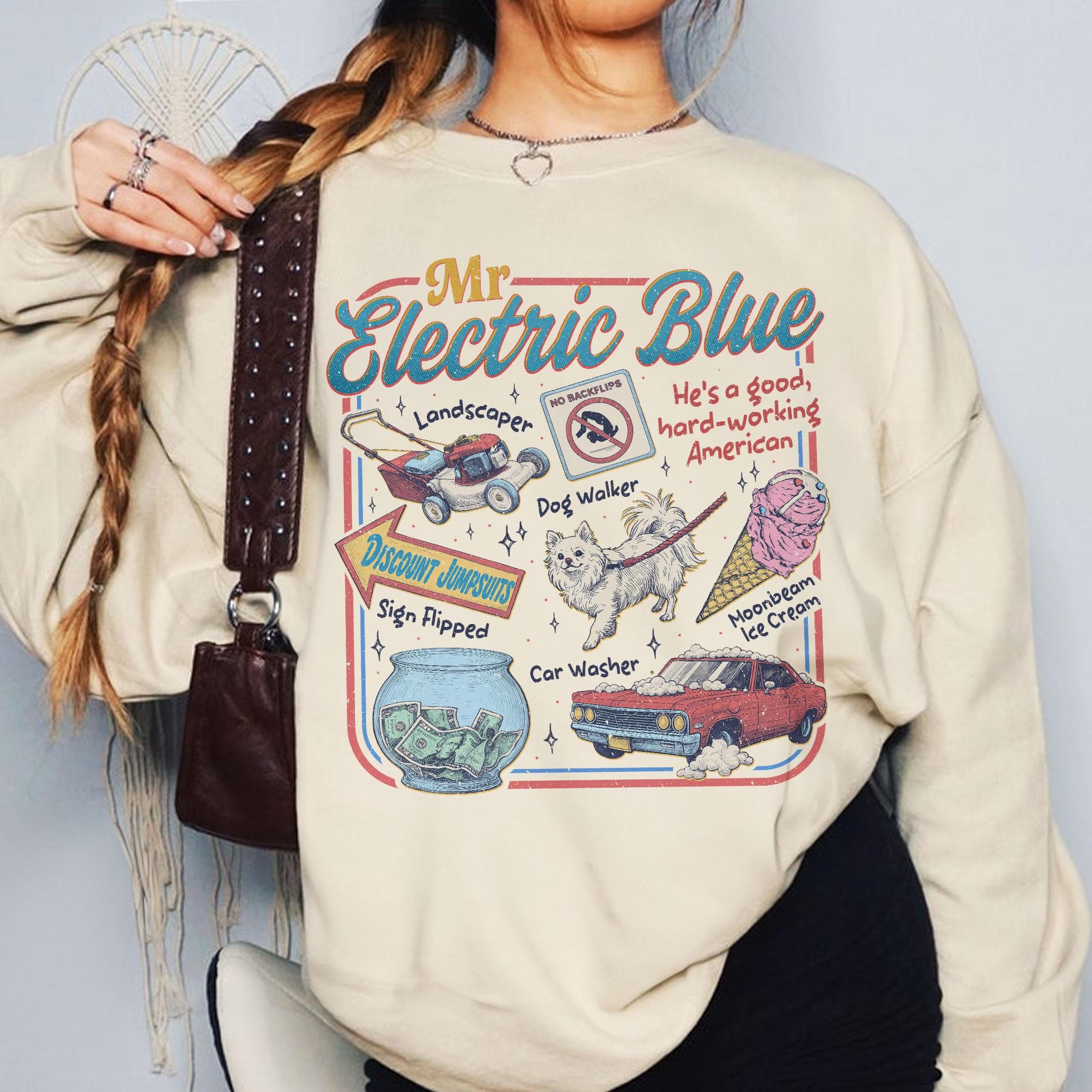 Mr Electric Blue T Shirt, Moonbeam Ice Cream Sweatshirt, America Concert Tour Tee, Tour Album 2025 Concert Tee