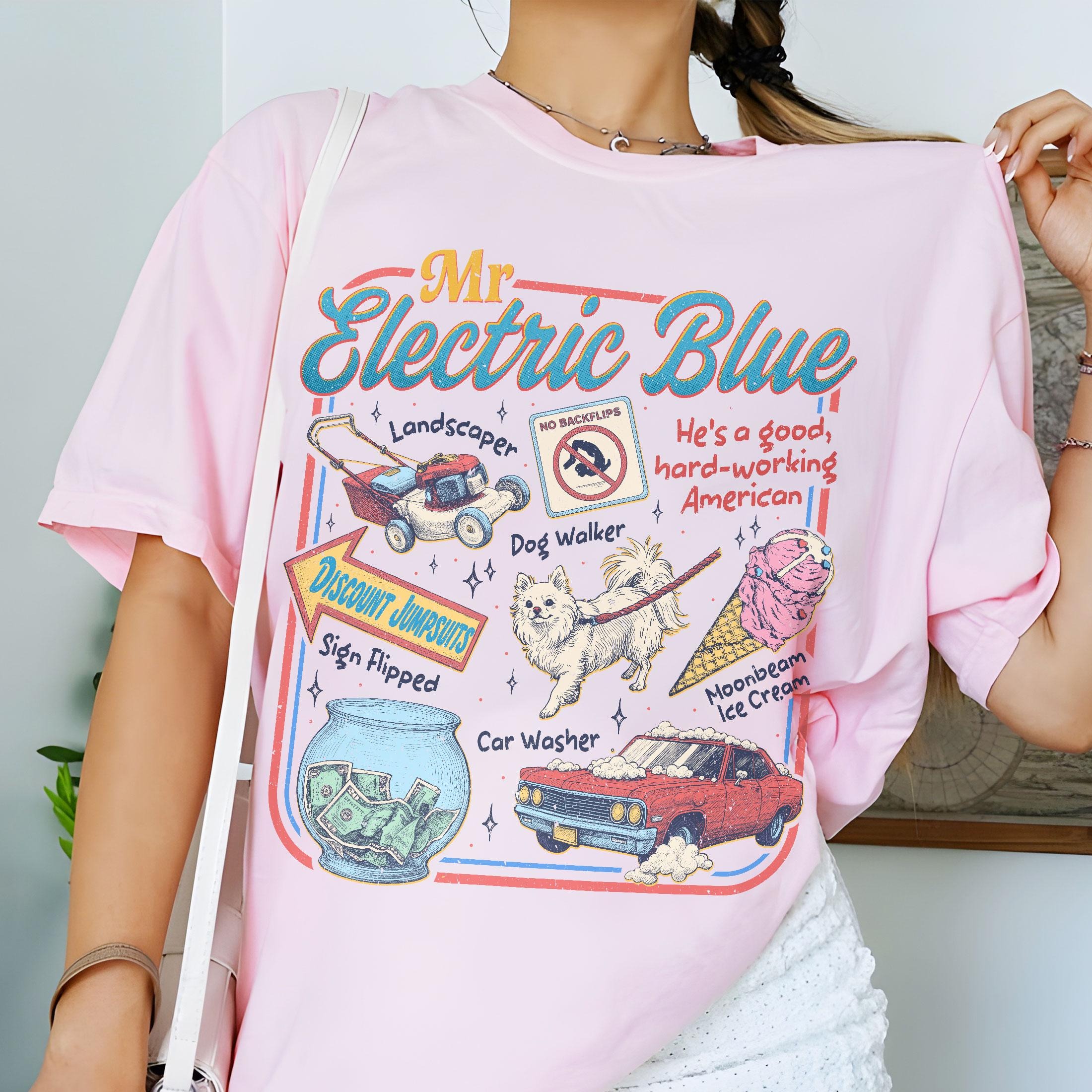 Mr Electric Blue T Shirt, Moonbeam Ice Cream Sweatshirt, America Concert Tour Tee, Tour Album 2025 Concert Tee - Image 5