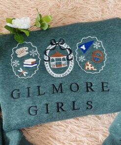 Girlmore Girls Embroidered Sweatshirt, Fall Girls Coquette Crewneck, Cozy Vibes Crewneck, Fall Shirt