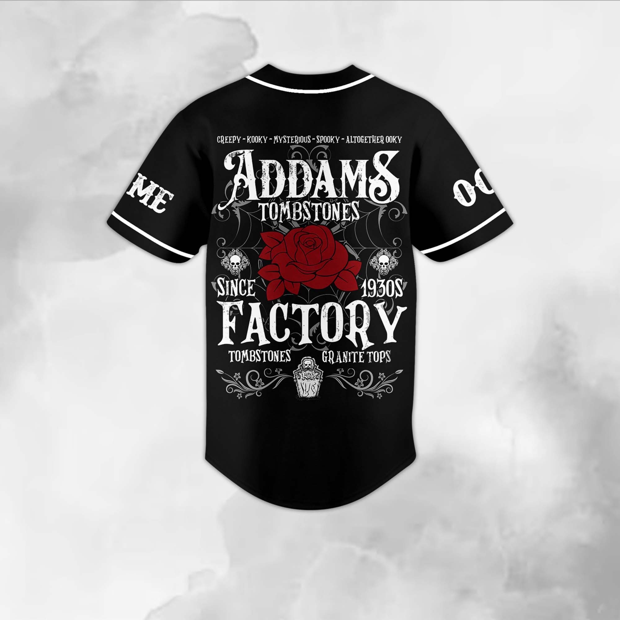 The Addams Family Tombstones Factory Baseball Jersey For Fans - Image 3