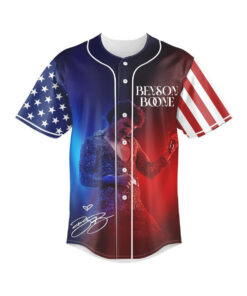 Alternative view of Benson Boone American Heart Tour 4th Of July Baseball Jersey