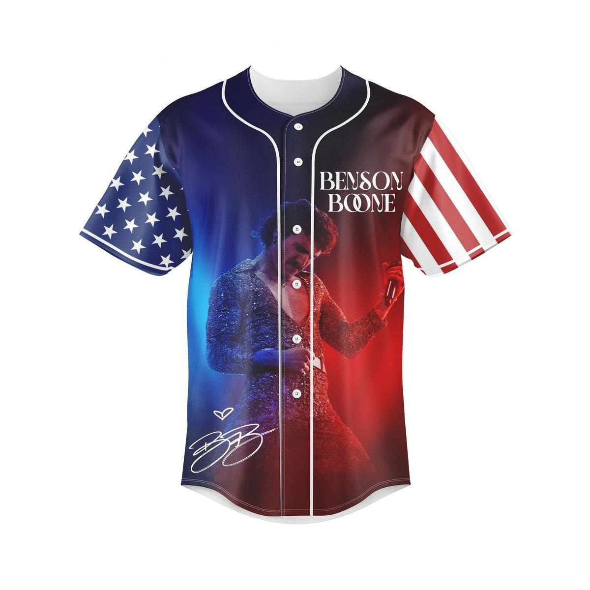 Benson Boone American Heart Tour 4th Of July Baseball Jersey - Image 2