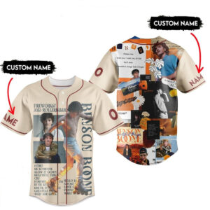 Benson Boone Fireworks And Rollerblades Personalized Baseball Jersey