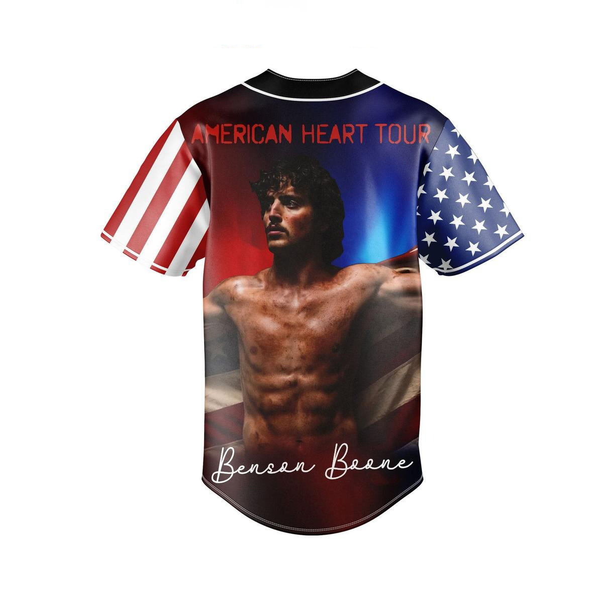 Benson Boone American Heart Tour 4th Of July Baseball Jersey - Image 3
