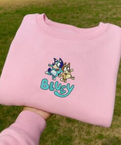 Alternative view of Bluey & Bingo Sweatshirt, Embroidered Cartoon Dog Crewneck, Family Matching Pullover, Holiday Cartoon Apparel