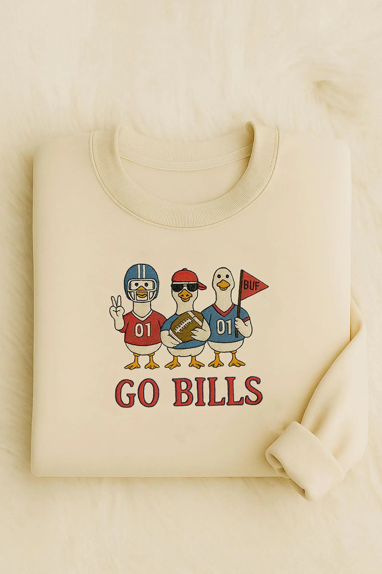 Embroidered Buffalo Silly Goose Mafia Sweatshirt, Go Bills Embroidered Sweatshirt, Game Day Sweater