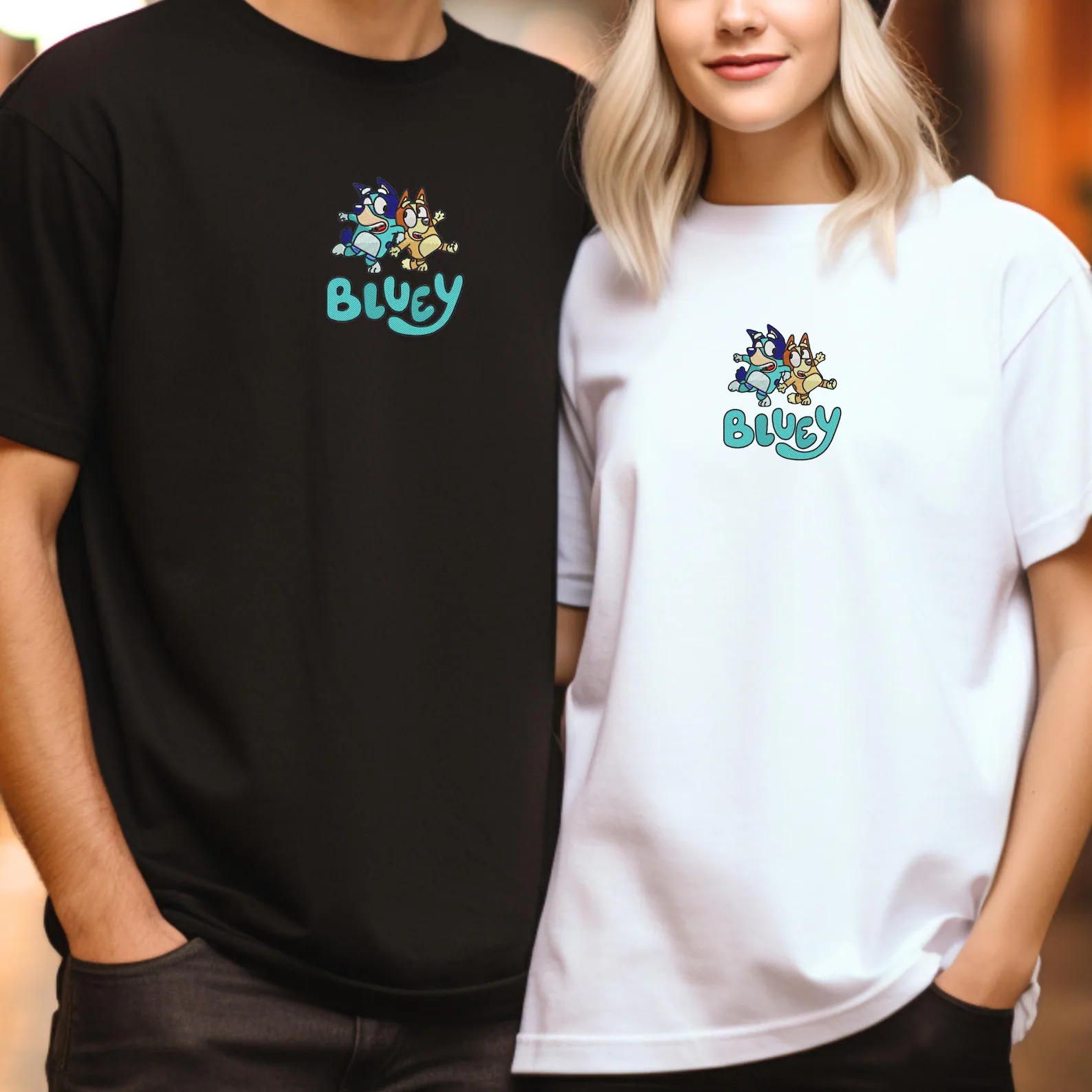 Bluey & Bingo Sweatshirt, Embroidered Cartoon Dog Crewneck, Family Matching Pullover, Holiday Cartoon Apparel - Image 6