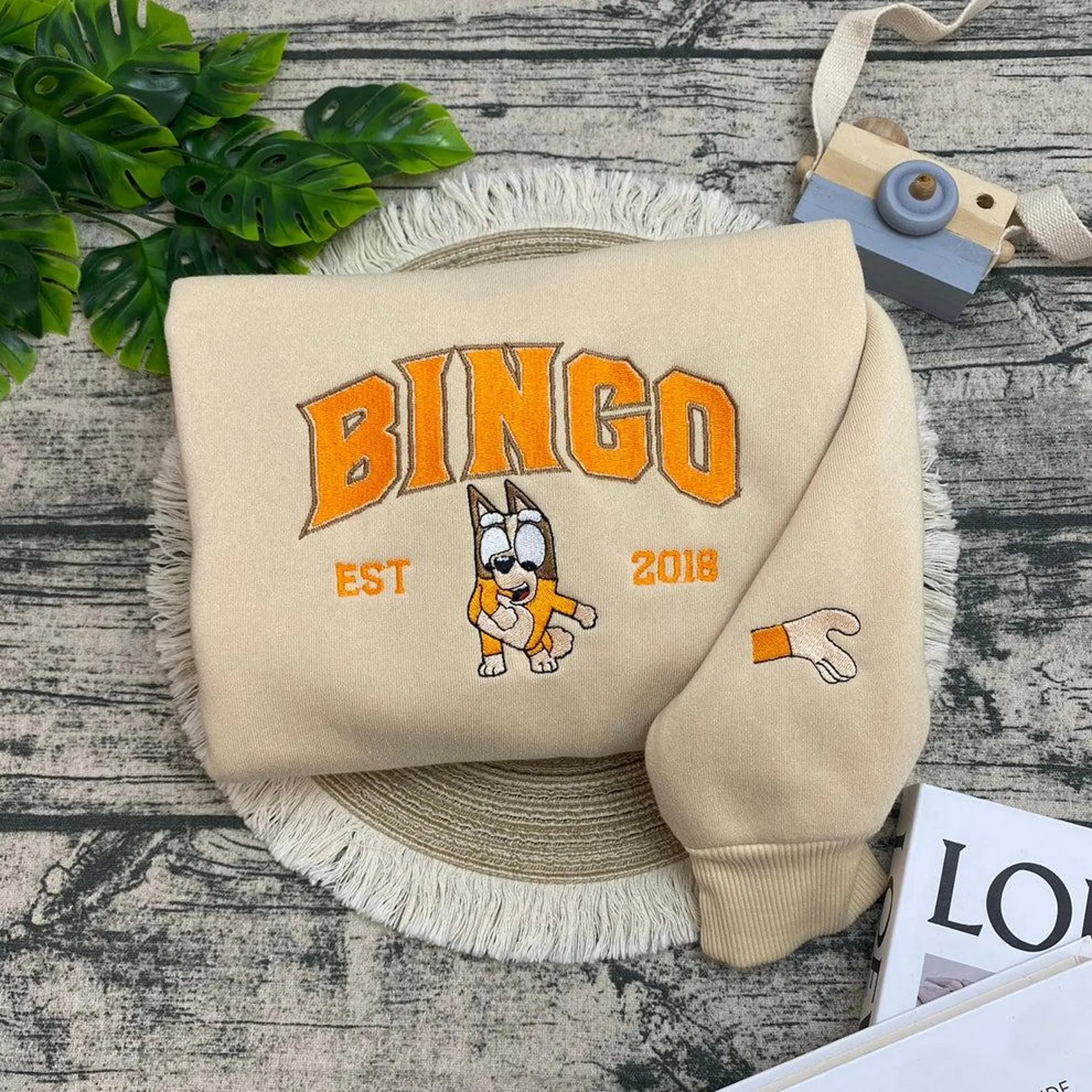 Funny Family Dog Bluey Embroidered Sweatshirt, Cute Dog Bluey Sweater, Cute Bingo Embroidered Hoodie (Custom) - Image 2