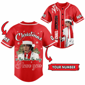 Michael Jackson Christmas Is The Time To Say I Love You Personalized Baseball Jersey