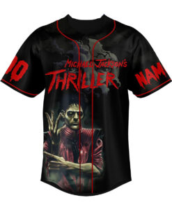 Alternative view of Michael Jackson’s Thriller I’m Gonna Thrill You Tonight Thriller, Thriller Night Personalized Baseball Jersey