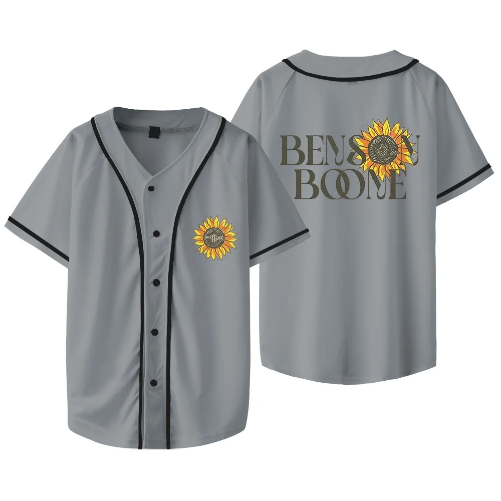 Benson Boone Sunflower Merch Baseball T-shirts Fireworks and Rollerblades Tour Jersey Unisex Fashion Casual Jacket - Image 3