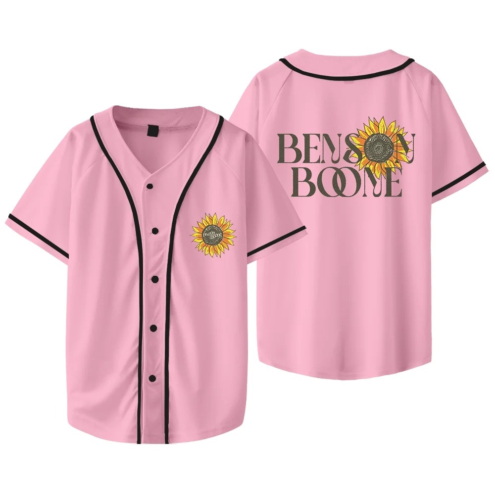 Benson Boone Sunflower Merch Baseball T-shirts Fireworks and Rollerblades Tour Jersey Unisex Fashion Casual Jacket - Image 7