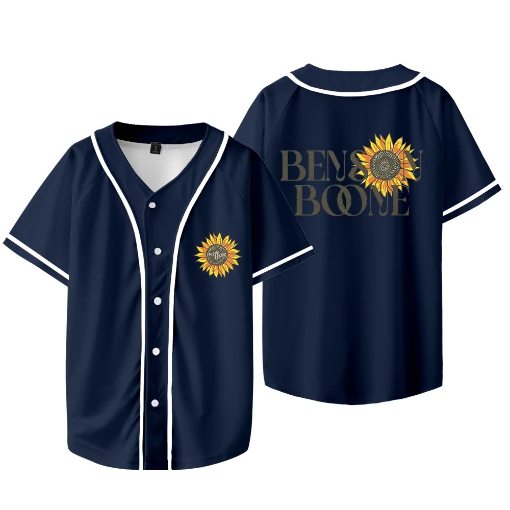 Benson Boone Sunflower Merch Baseball T-shirts Fireworks and Rollerblades Tour Jersey Unisex Fashion Casual Jacket - Image 4