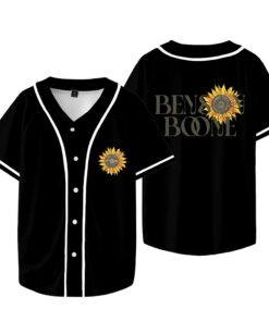 Benson Boone Sunflower Merch Baseball T-shirts Fireworks and Rollerblades Tour Jersey Unisex Fashion Casual Jacket