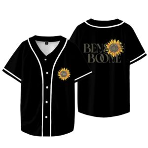 Benson Boone Sunflower Merch Baseball T-shirts Fireworks and Rollerblades Tour Jersey Unisex Fashion Casual Jacket