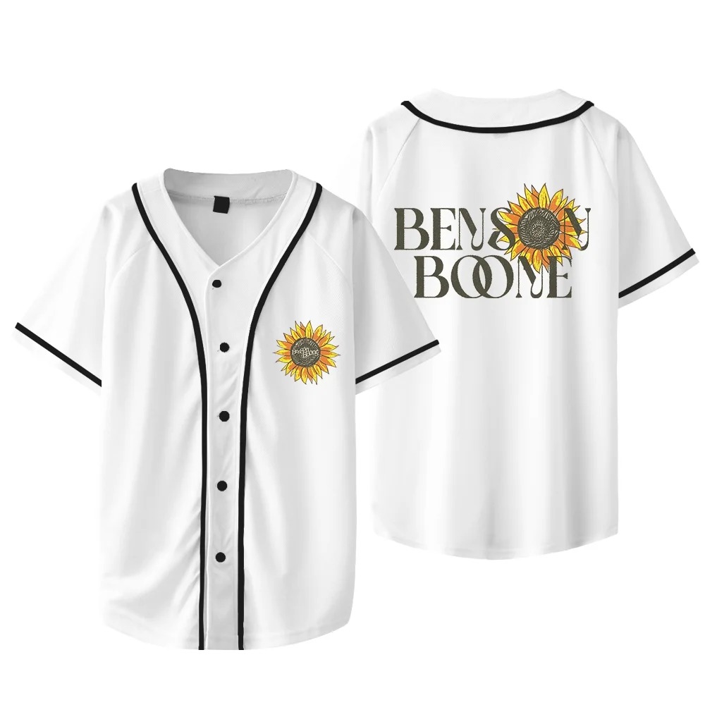 Benson Boone Sunflower Merch Baseball T-shirts Fireworks and Rollerblades Tour Jersey Unisex Fashion Casual Jacket - Image 5