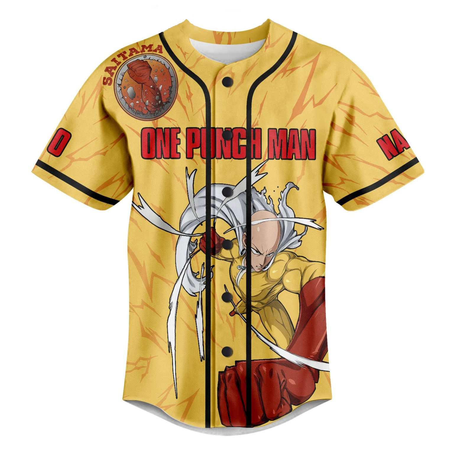 One Punch Man Saitama Personalized Baseball Jersey - Image 2
