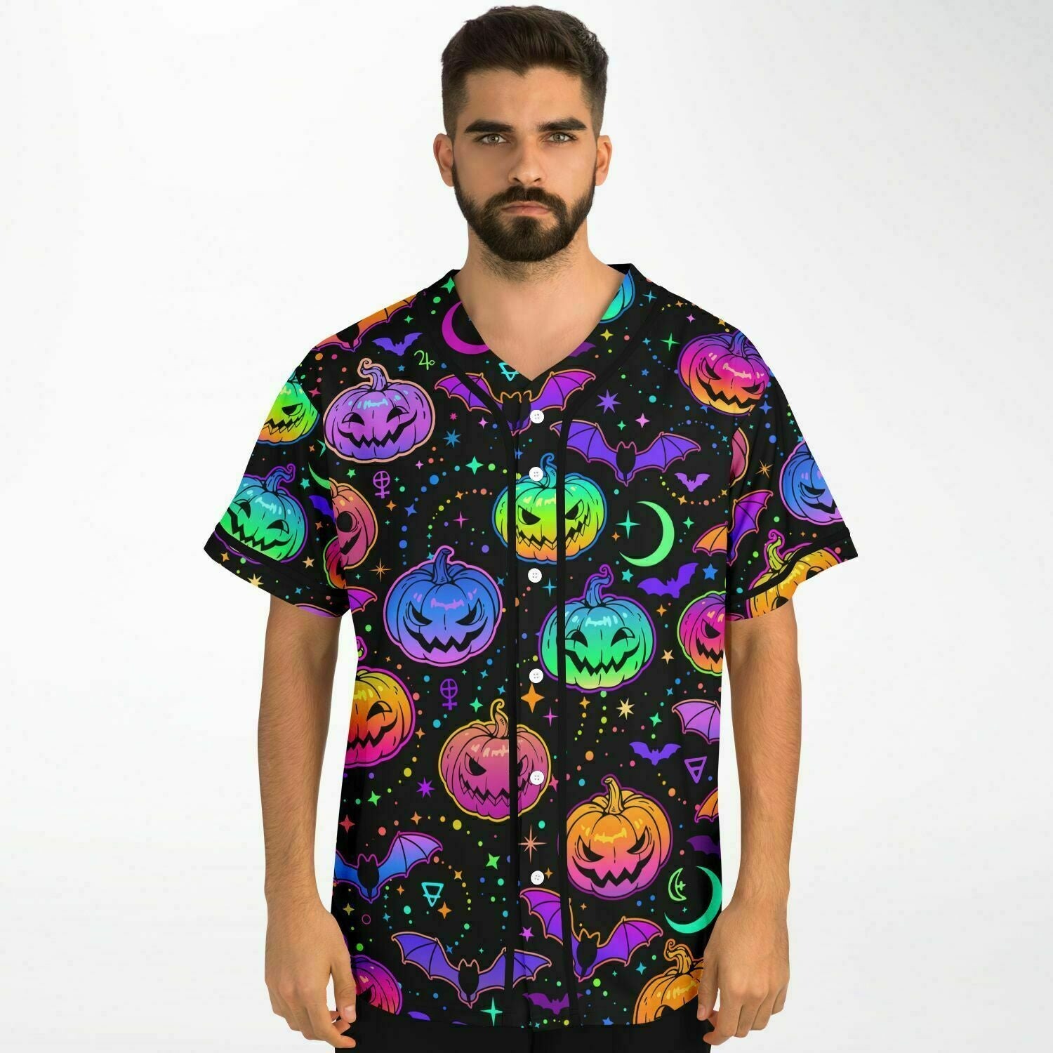 Colorful Halloween Baseball Jersey - Image 3