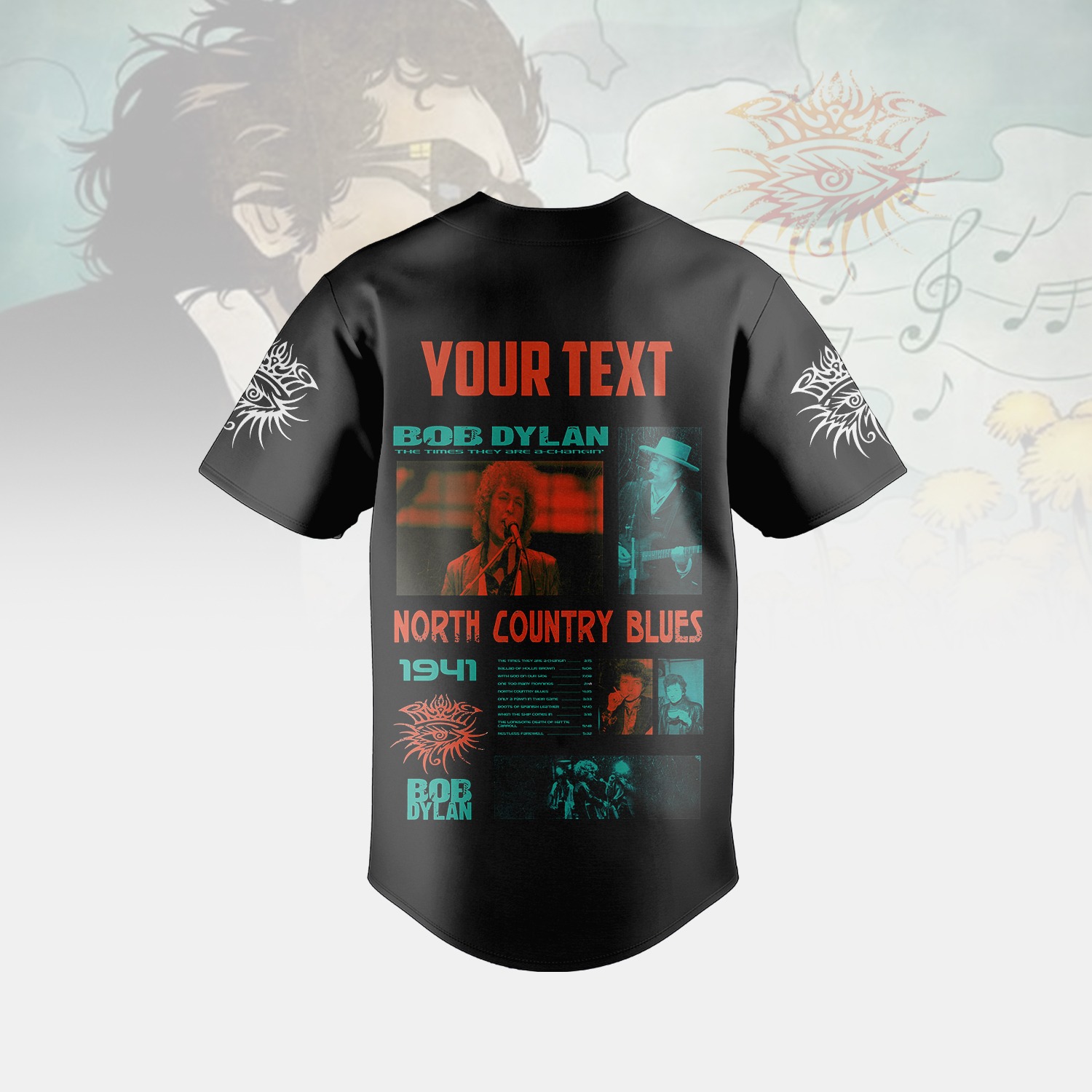 Bob Dylan Custom Personalized Baseball Jersey For Fans - Image 3