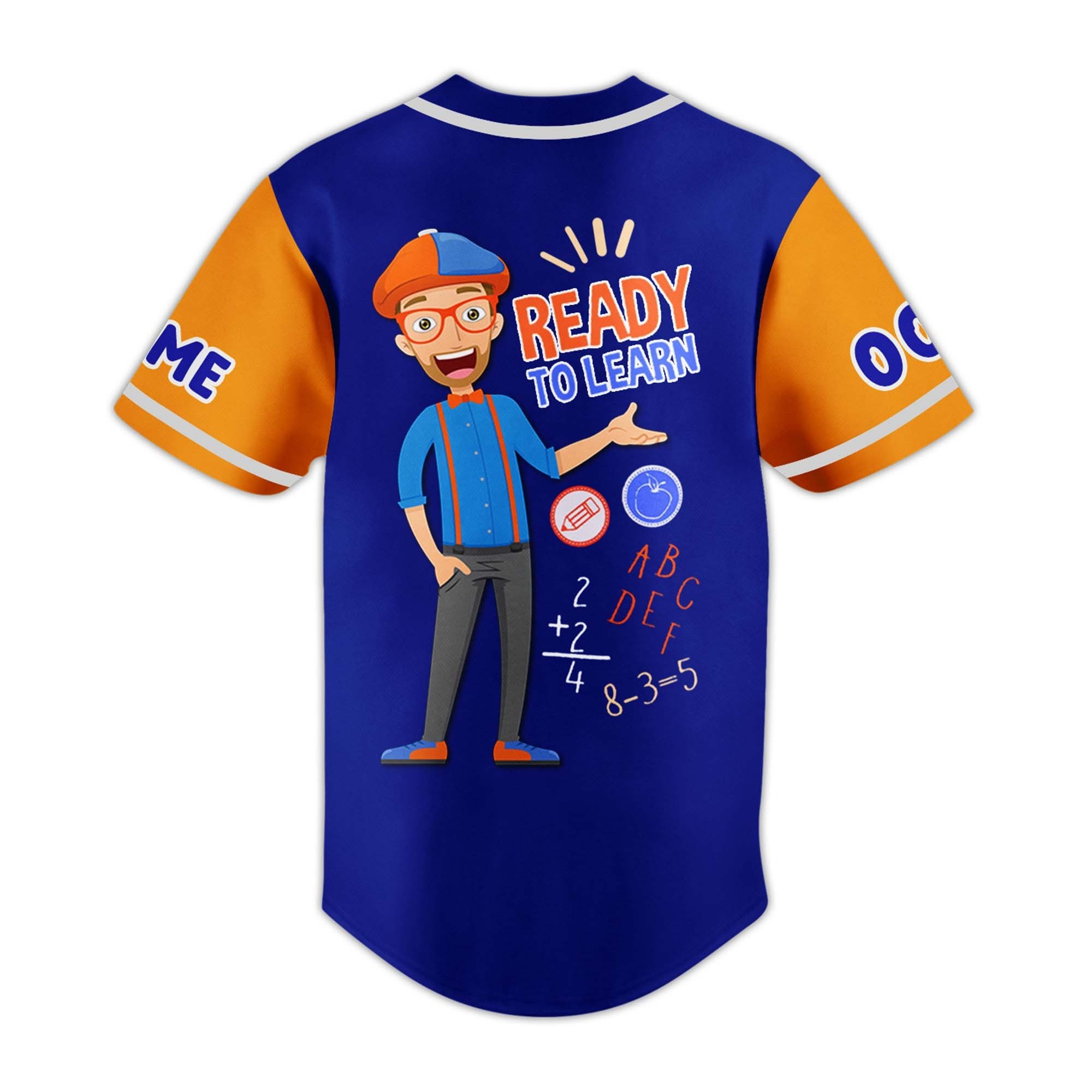 Blippi Ready To Learn Fun Cool Baseball Jersey For Fans - Image 3