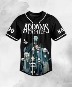 Alternative view of The Addams Family Tombstones Factory Baseball Jersey For Fans
