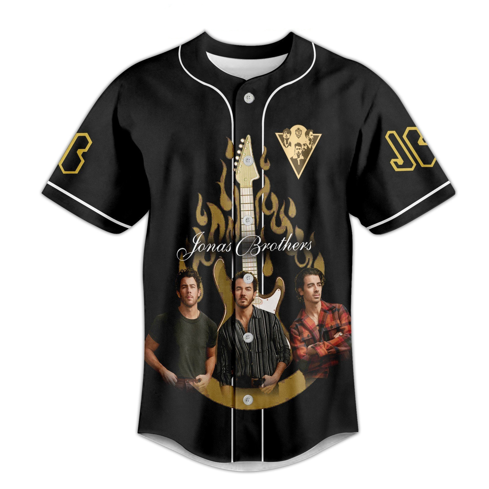 Jonas Brothers Five Albums One Night Black Design Baseball Jersey, Custom Color Jersey - Image 5