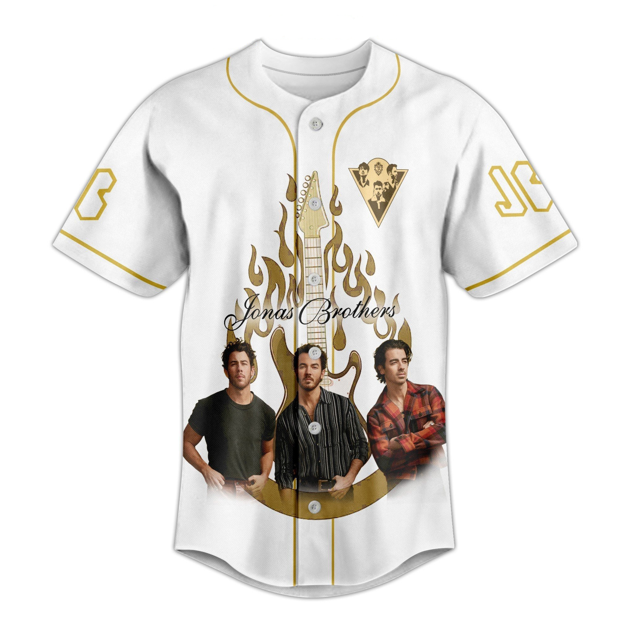 Jonas Brothers Five Albums One Night Black Design Baseball Jersey, Custom Color Jersey - Image 3