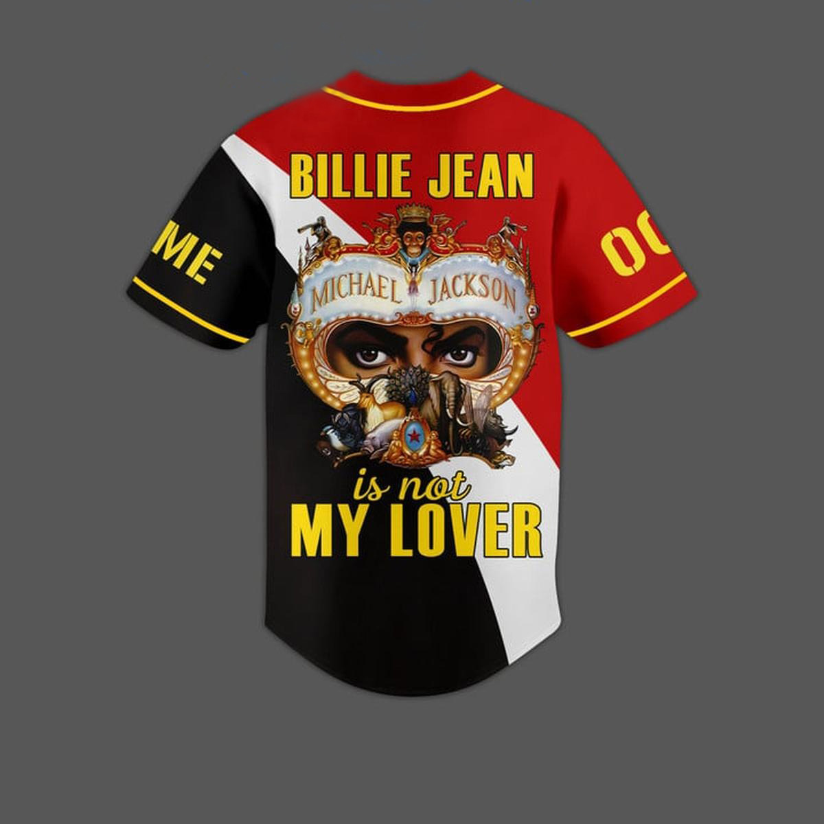 Michael Jackson Billie Jean Is Not My Lover Personalized Baseball Jersey - Image 3