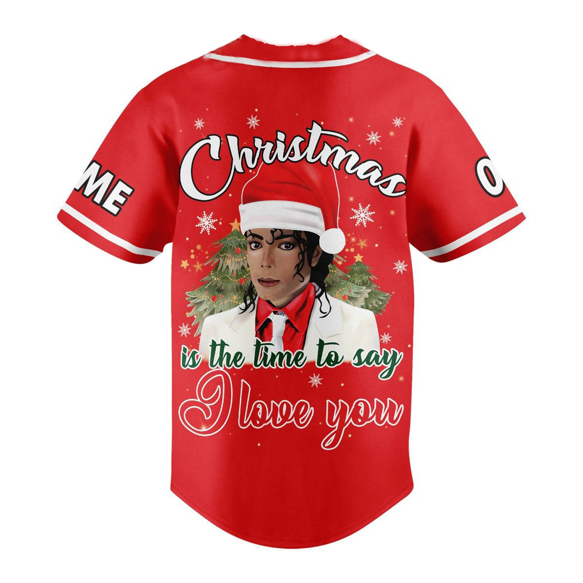 Michael Jackson Christmas Is The Time To Say I Love You Personalized Baseball Jersey - Image 3