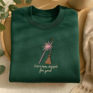 Embroidered Icon Wicked Sweatshirt, Aesthetic Wicked Movie Shirt, Wizard of Oz Inspired Embroidery