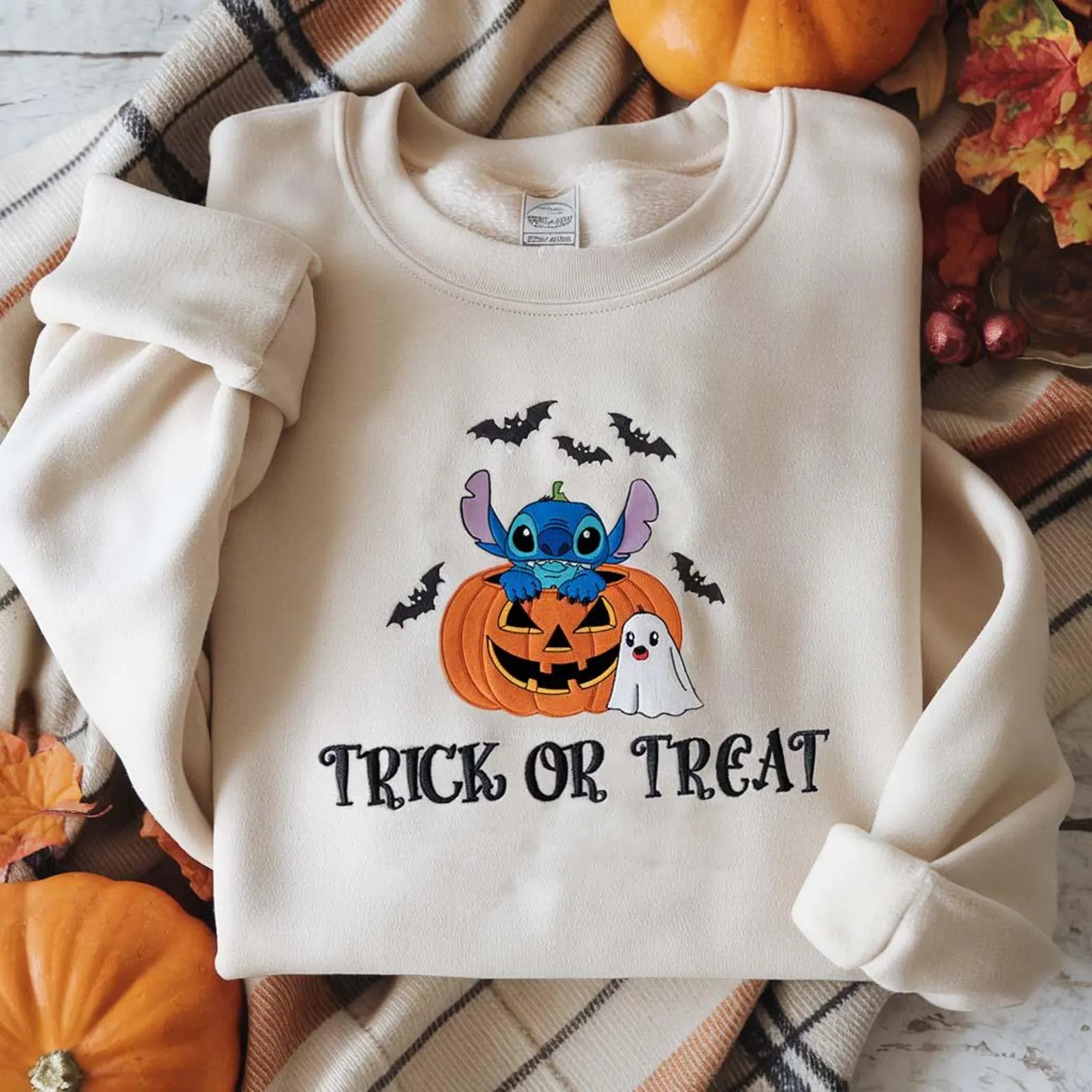 Embroidered Stitch Halloween Sweatshirt, Lilo Stitch Halloween Shirt - Image 2