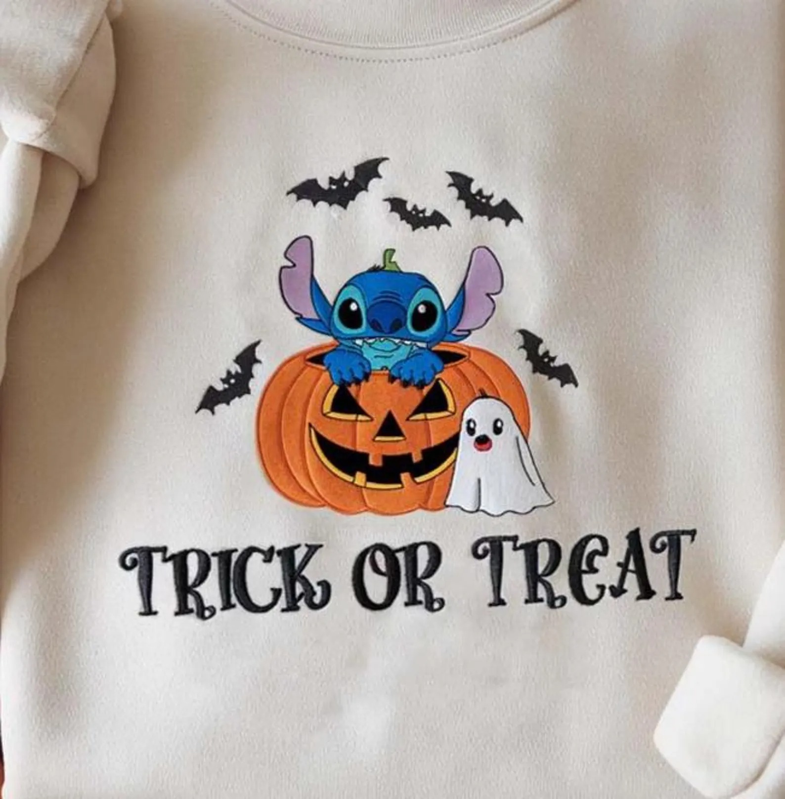 Embroidered Stitch Halloween Sweatshirt, Lilo Stitch Halloween Shirt - Image 4