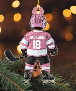 Alternative view of Personalized Hockey, Ice Hockey Ornament, 2D Flat Not 3D, Custom Hockey Ornament, Christmas Tree Decoration, Hockey Mom, Kid Ornament