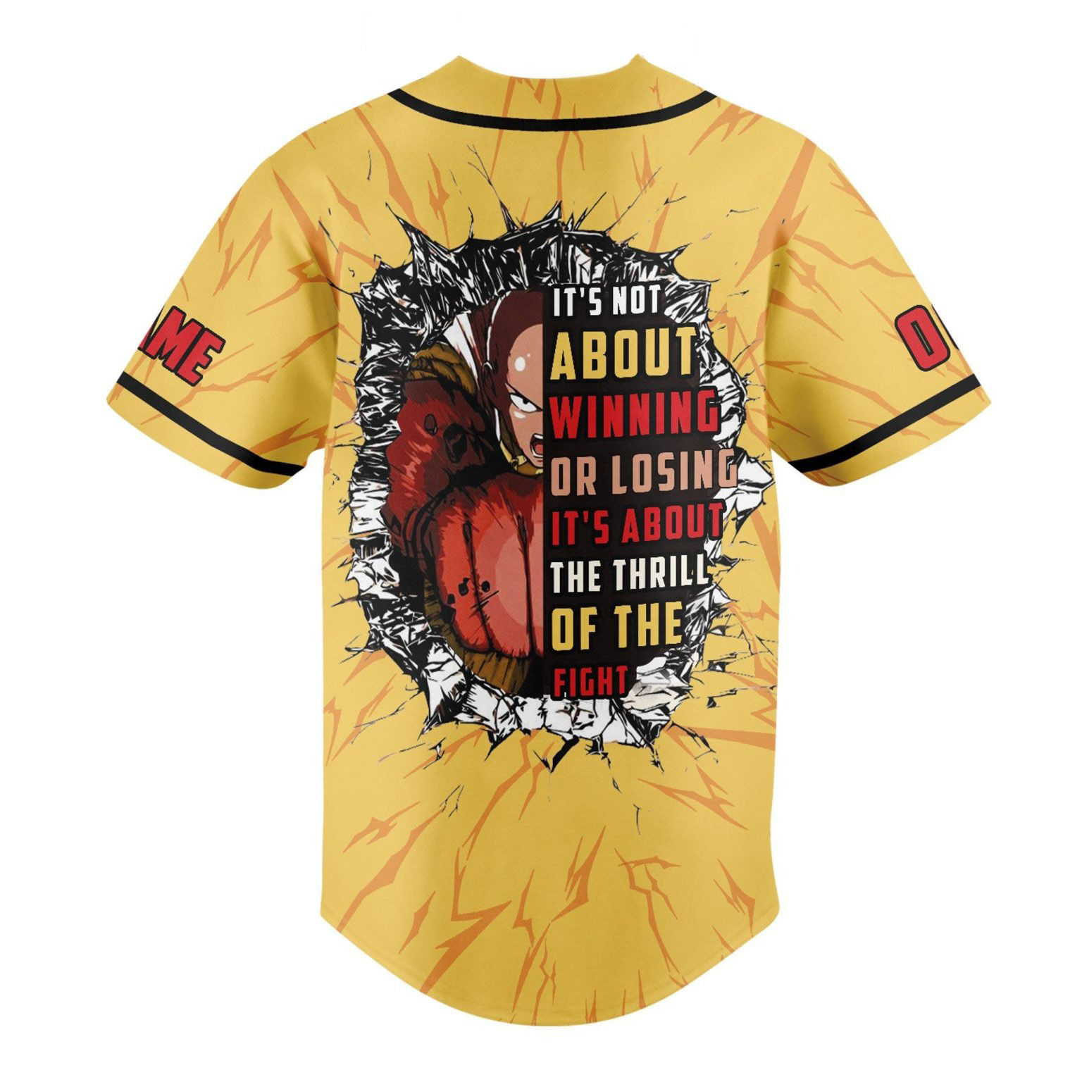 One Punch Man Saitama Personalized Baseball Jersey - Image 3