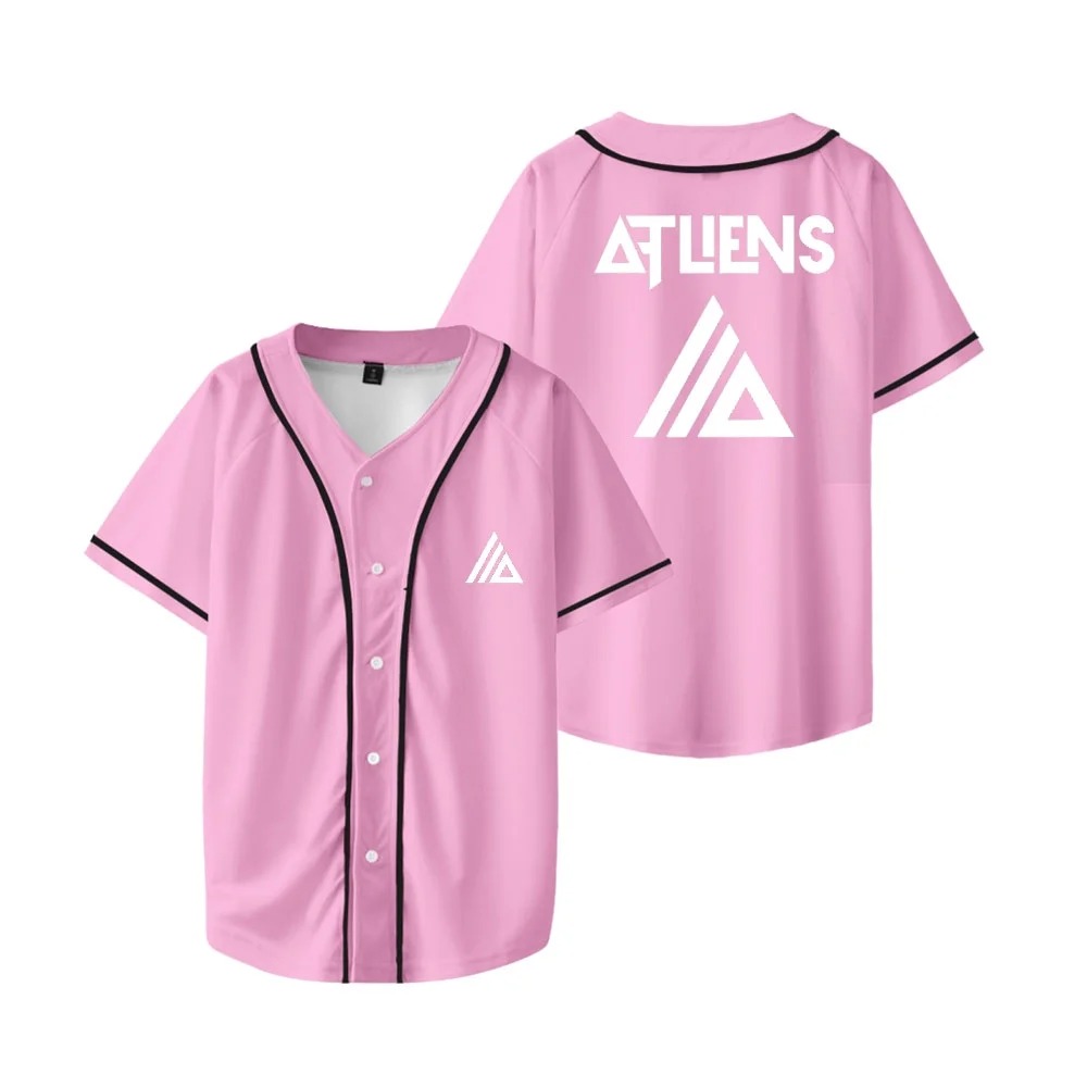 Atliens Merch Baseball Jersey For EDM Festivals Shirt Hip-hop V-neck Fashion Short Sleeve, Custom Color - Image 6
