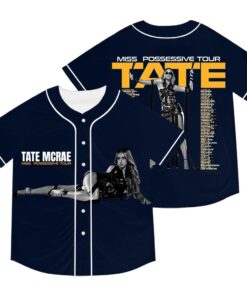 Alternative view of Custom Color Tate McRae Miss Possessive Tour Merch Baseball Jacket Tee Unisex Fashion Short Sleeve T-Shirts
