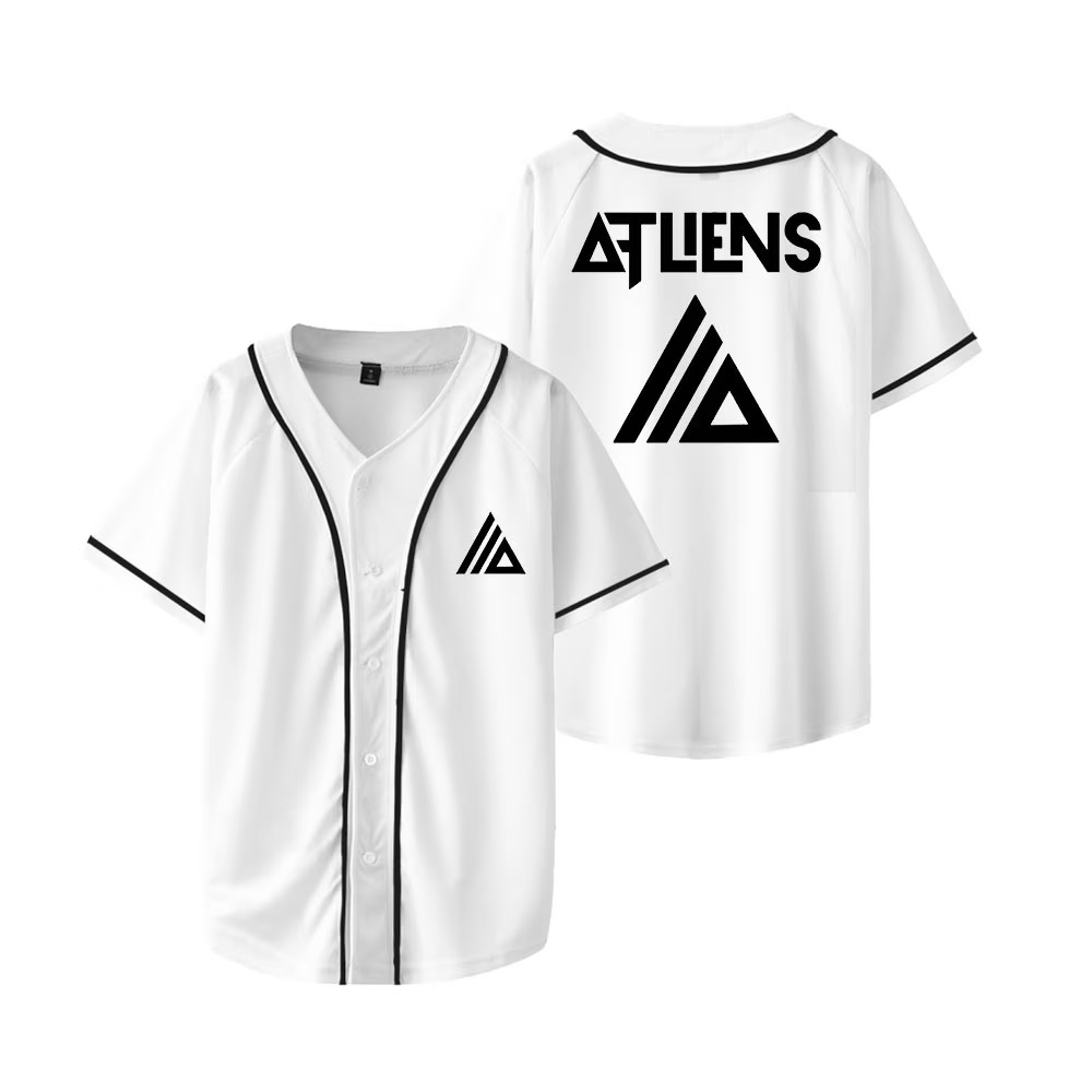 Atliens Merch Baseball Jersey For EDM Festivals Shirt Hip-hop V-neck Fashion Short Sleeve, Custom Color - Image 7