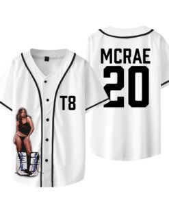 Alternative view of Custom Color Tate McRae T8 Merch Jersey Think Later Tour T-shirts Women Men Fashion Casual Short Sleeve Baseball Jacket