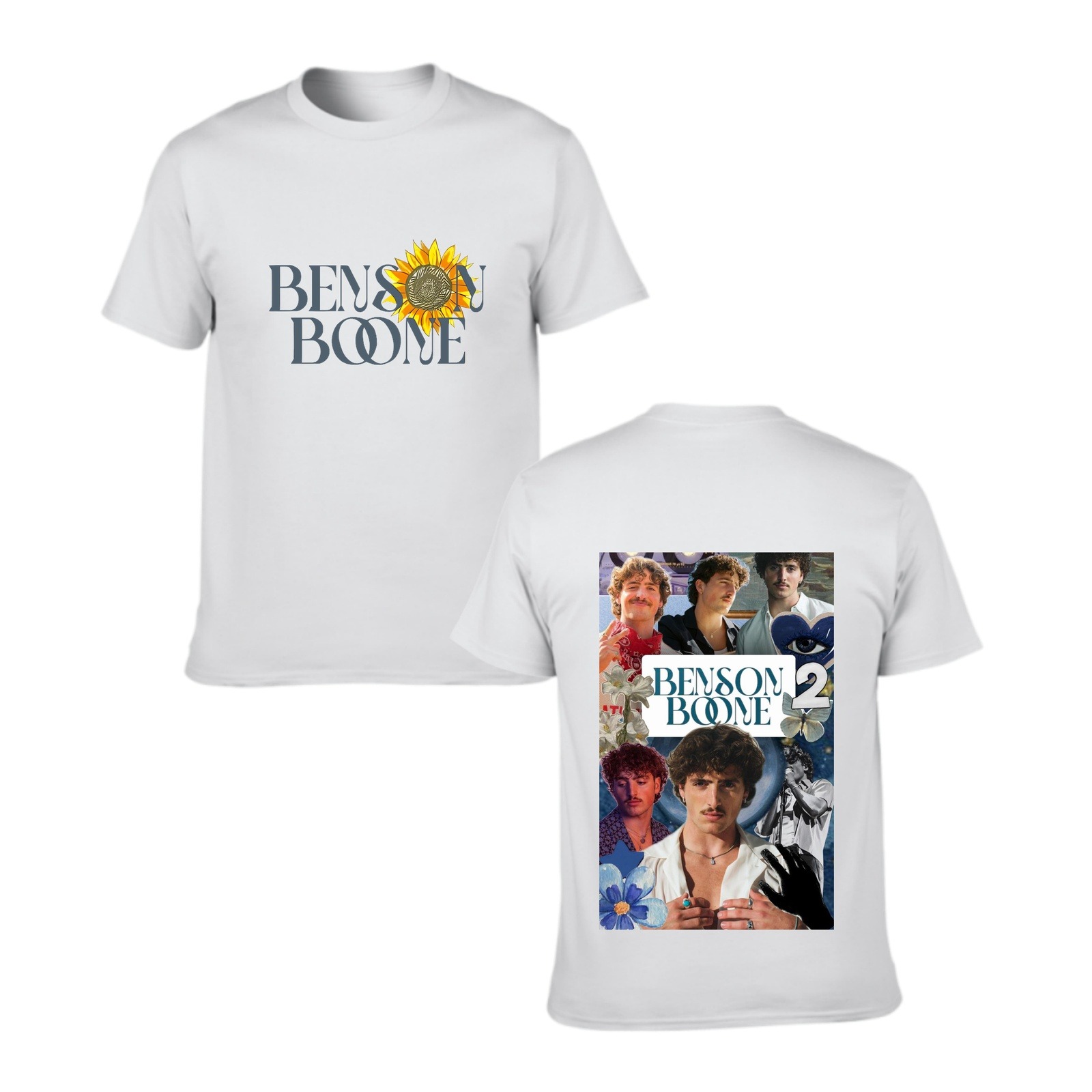 Custom Color Tribute to Benson Boone Merch Music Concert Shirt with Photo Collage for Fans - Image 2